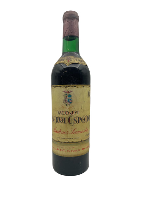 Flaska Martinez Lacuesta Rioja Reserva Especial rött vin från 1964
