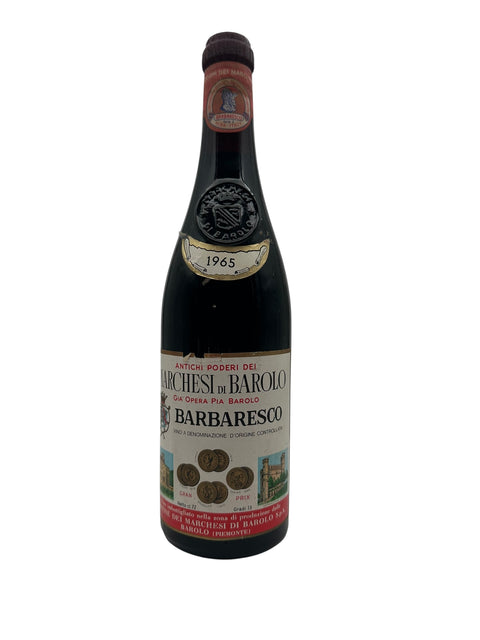 Flaska Barbaresco Marchesi di Barolo 1965 rött vin