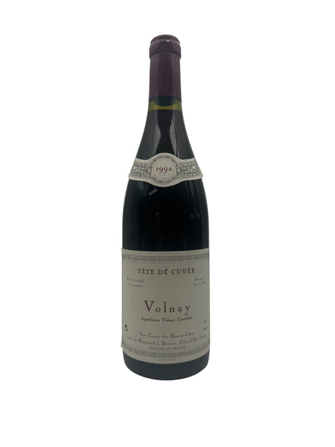 Flaska rött vin från Volnay Les Caves des Hautes-Côtes 1992