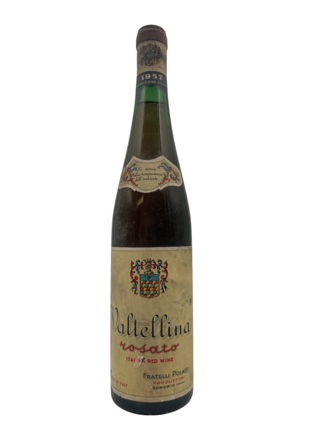 Flaska Valtellina rött vin från Fratelli Polatti 1957
