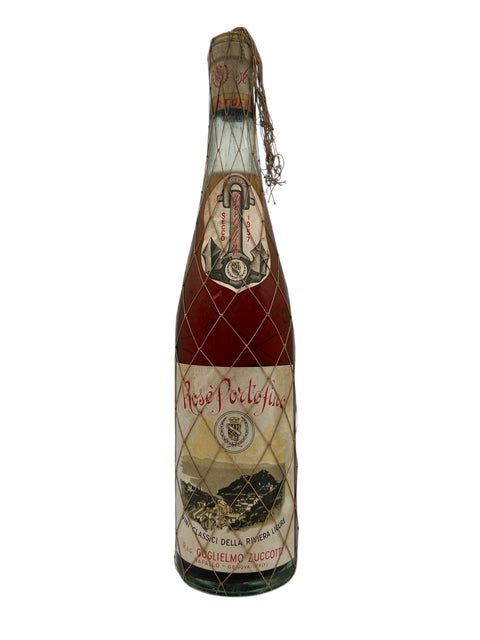 Flaska Rosé Portofino Guglielmo Zuccotti 1957 med nätdetaljer