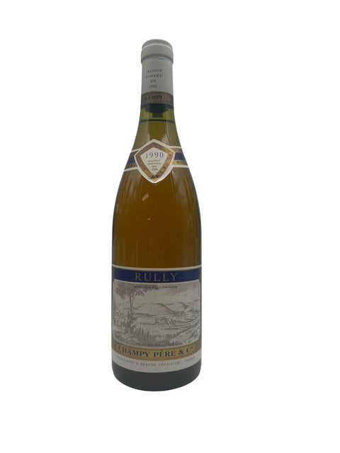 Flaska Rully vitt vin från Champy Père & Cie årgång 1990