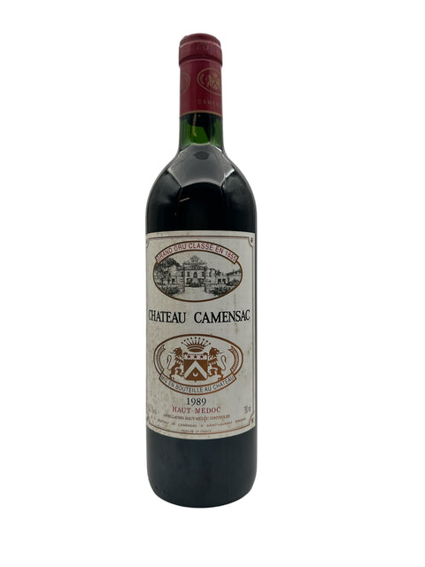 Flaska Chateau Camensac rött vin 1989 från Haut-Médoc