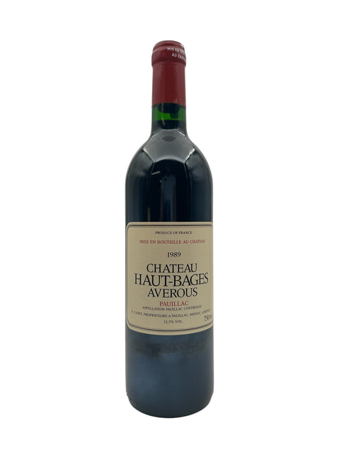 Flaska Chateau Haut-Bages Averous 1989 från Pauillac
