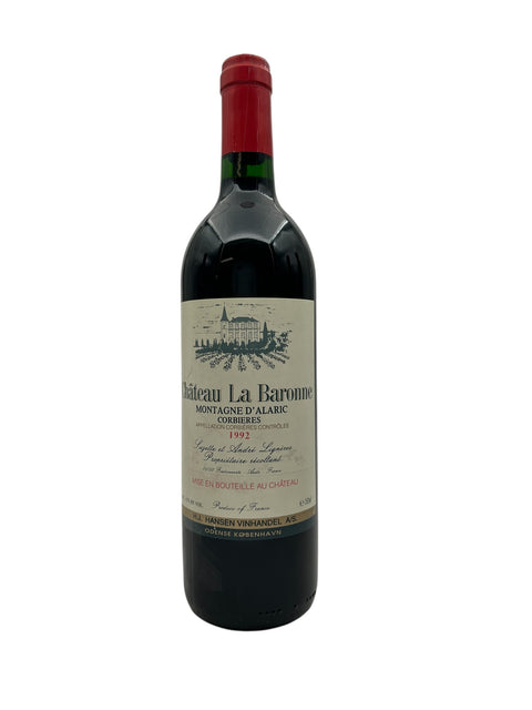 Flaska Montagne d'Alaric Château La Baronne 1992 rött vin