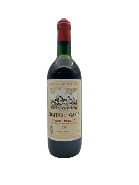 Flaska Canon Fronsac Chateau du Gazin 1985 rött vin