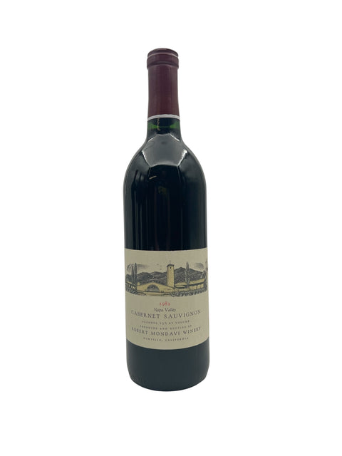 Flaska Cabernet Sauvignon Robert Mondavi 1982 rött vin