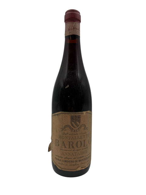 Flaska Monfalletto Barolo rött vin från 1975
