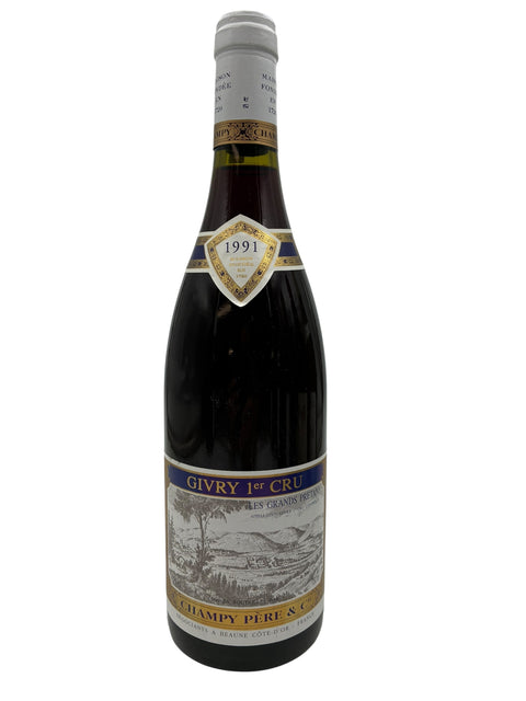 Flaska Givry Champy rött vin från 1991