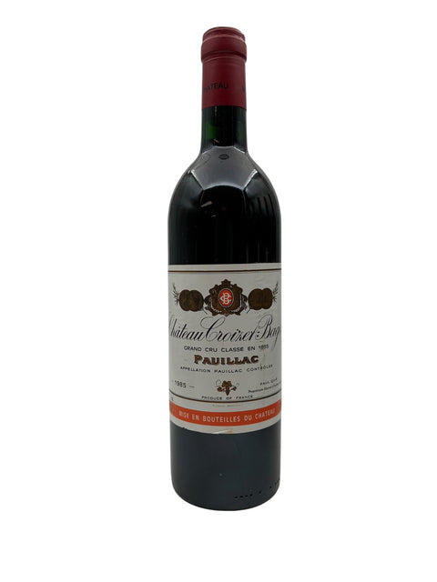 Flaska Château Croizet Bages Pauillac 1995 rött vin