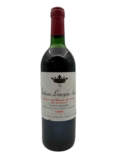 Flaska Château Lemoyne Nexon 1988 rött vin