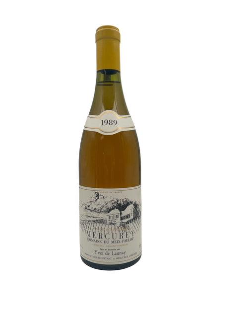 Flaska Mercurey Yves de Launay 1989 vitt vin