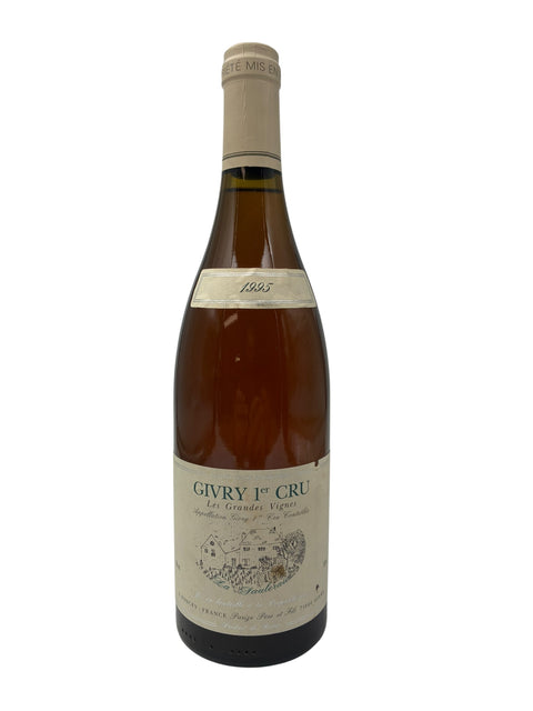 Flaska Givry Les Grandes Vignes 1995 med elegant etikett