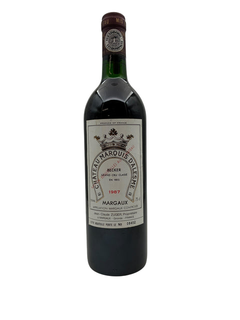 Château Marquis d'Alesme Margaux 1987 flaska
