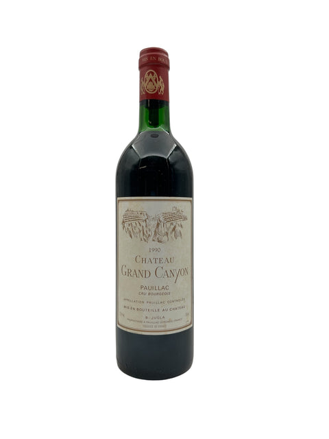 Flaska Chateau Grand Canyon rött vin 1990 från Pauillac