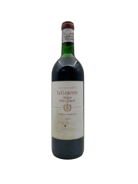 Flaska Le Clementin Chateau Pape Clement 1990 rött vin