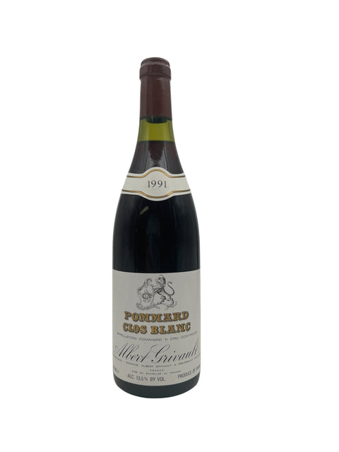 Flaska Pommard Clos Blanc från Albert Grivault 1991