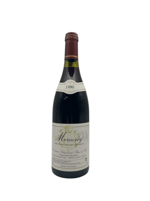 Flaska Mercurey Domaine Chaumont rött vin från 1990