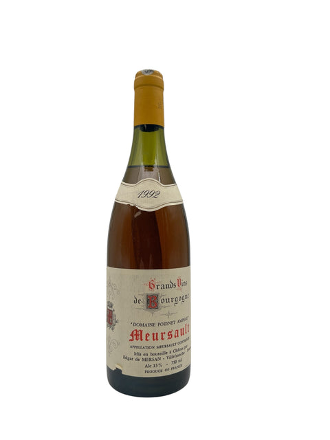 Meursault vitt vin från Domaine Potinet-Ampeau 1992 flaska