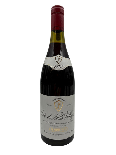 Flaska Côte de Nuits Villages Michel Gros rött vin från 1990