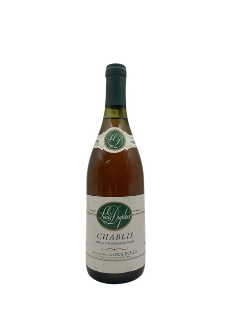 Flaska Chablis Louis Dupleix 1989 vitt vin