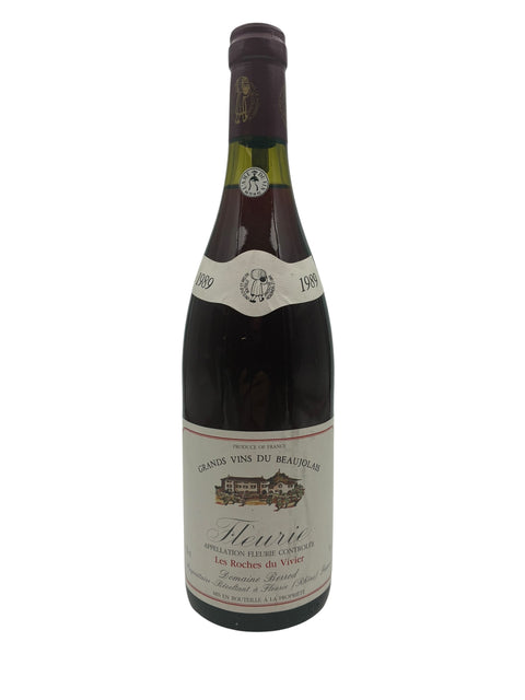 Flaska Fleurie Domaine Berrod 1989 rött vin