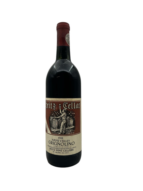 Flaska Grignolino Heitz Cellar 1988 rött vin från Napa Valley