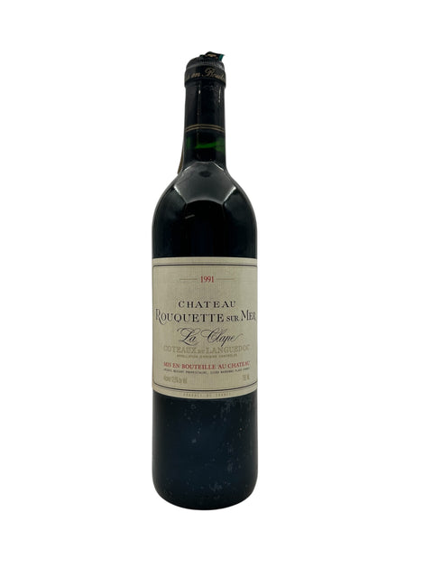 Flaska La Clape Château Rouquette sur Mer 1991 rött vin
