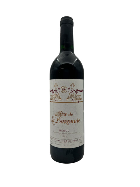 Flaska Mise de la Baronnie Baron Philippe de Rothschild rött vin från 1993