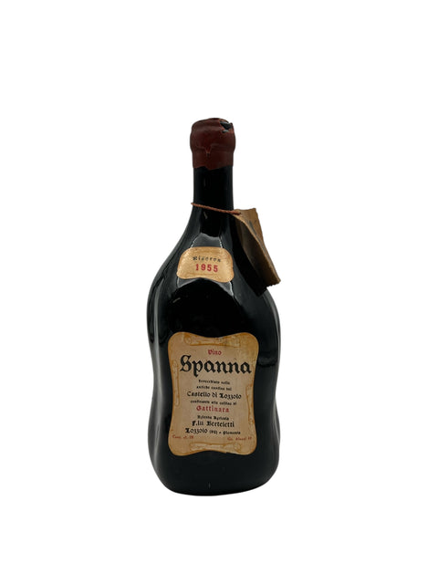 Italienskt rödvin Spanna från 1955 års flaska