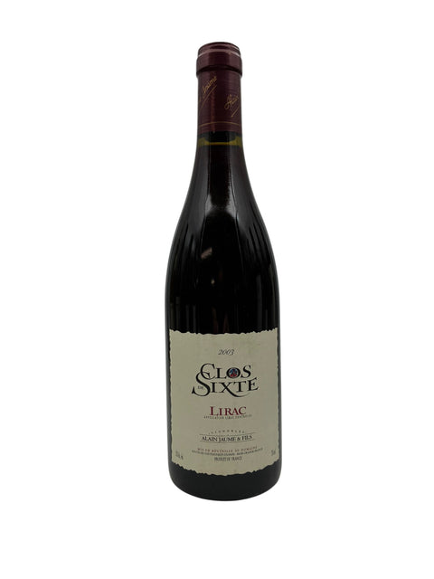 Flaska Clos de Sixte rött vin från Alain Jaume, årgång 2003