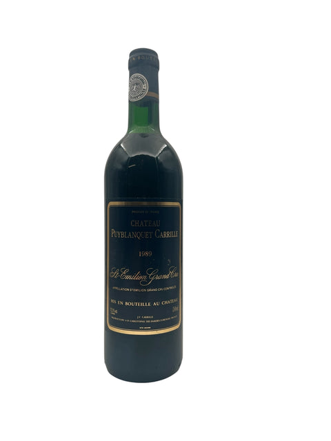 Flaska St Emilion Grand Cru Puyblanquet Carrille 1989