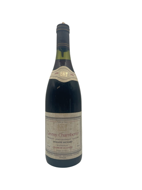 Flaska Gevrey-Chambertin Domain Richard 1990 rött vin