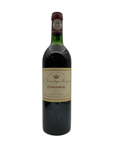 Flaska L'Hermitage Mazeris Pomerol 1991 rött vin