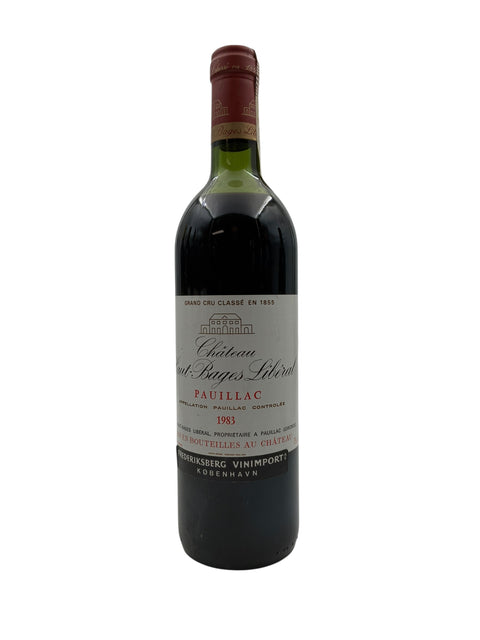 Flaska Château Haut-Bages Libéral 1983 rött vin från Pauillac