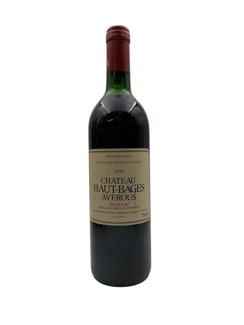 Flaska Chateau Haut-Bages Averous rött vin från 1990