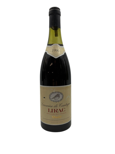 Flaska Lirac Domaine de Cantoisele rött vin från 1990