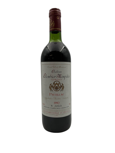 Flaska Chateau Plombier-Monplaisir 1992 från Pauillac