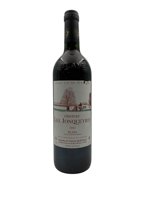 Flaska Les Jonqueyres Chateau Rödvin årgång 2002