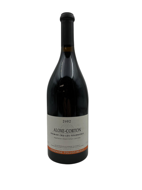 Flaska Aloxe-Corton rött vin från 2002 Domaine Tollot-Beaut