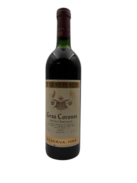 Flaska Gran Coronas Torres rött vin från 1988