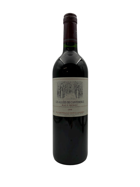 Flaska Les Allées de Cantemerle 1998 rött vin från Haut-Médoc
