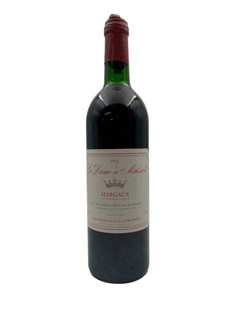 Flaska La Dame de Malescot 1991 Margaux rött vin