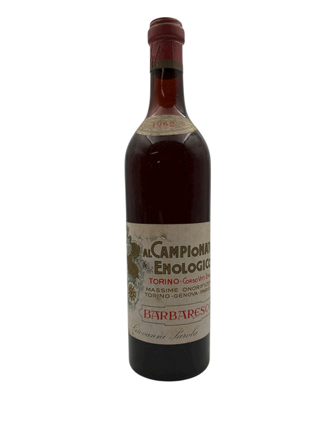 Flaska Barbaresco Giovanni Parola rött vin 1962