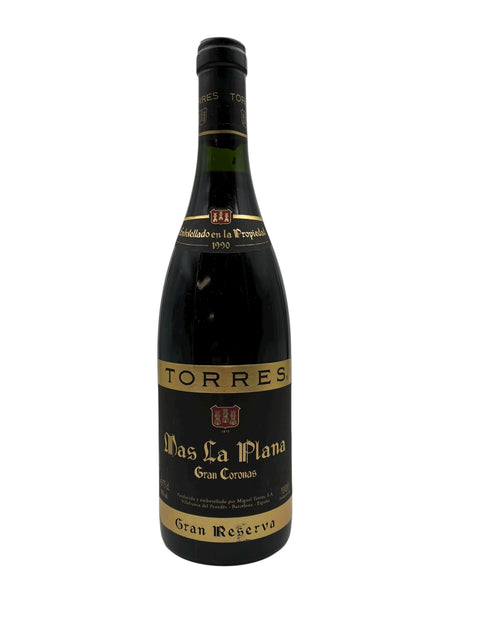 Mas La Plana Torres 1990 rödvinsflaska