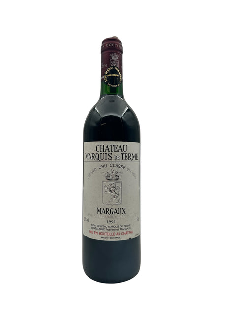 Flaska av Chateau Marquis de Terme 1991 från Margaux, Frankrike