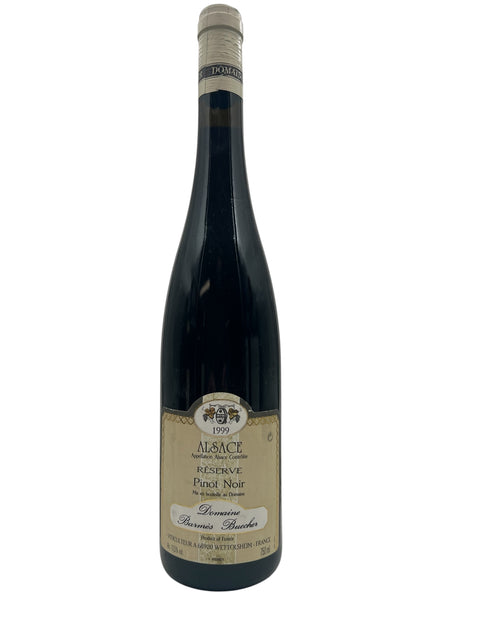 Flaska Pinot Noir Domaine Barmès Buecher 1999 rött vin