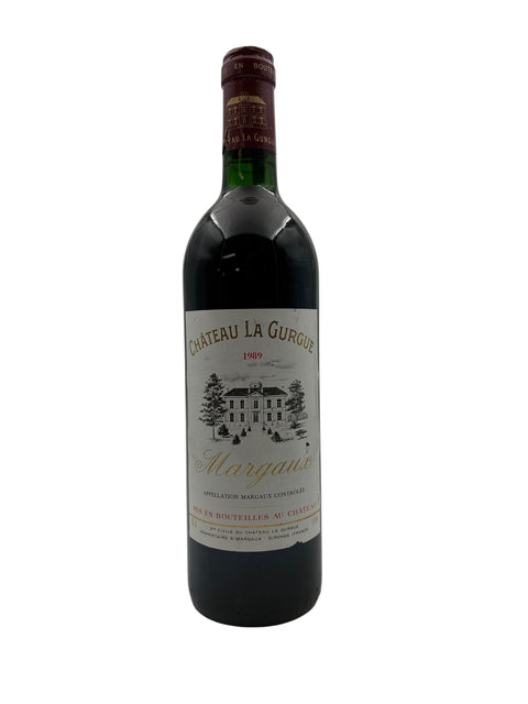 Flaska Margaux Chateau La Gurgue rött vin 1989