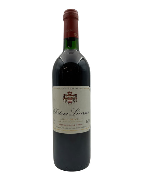 Flaska Château Liversan rött vin från 1990