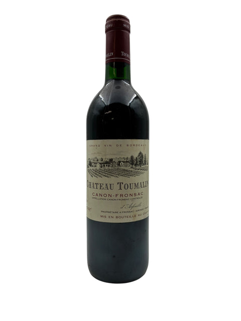 Flaska Chateau Toumalin Canon-Fronsac rött vin 1990